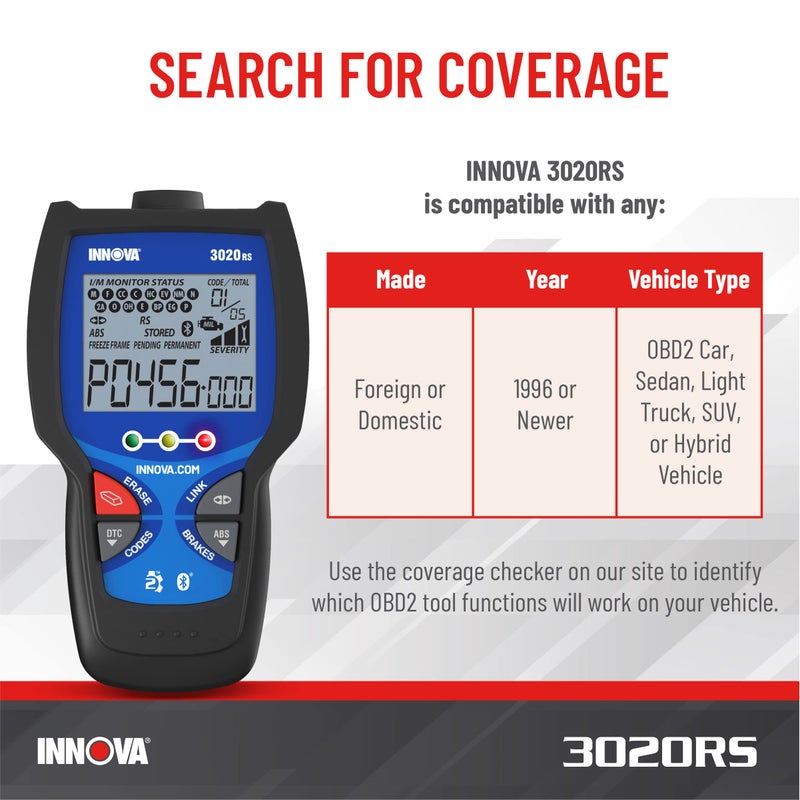 INNOVA 3020RS Fast & Easy-to-Use Check Engine Code Reader, OBD2 Scan tool for ABS Clear with Fix & Part Recommendations, Maintenance Schedules, & Free TSBs on iPhone & Android - Image 3